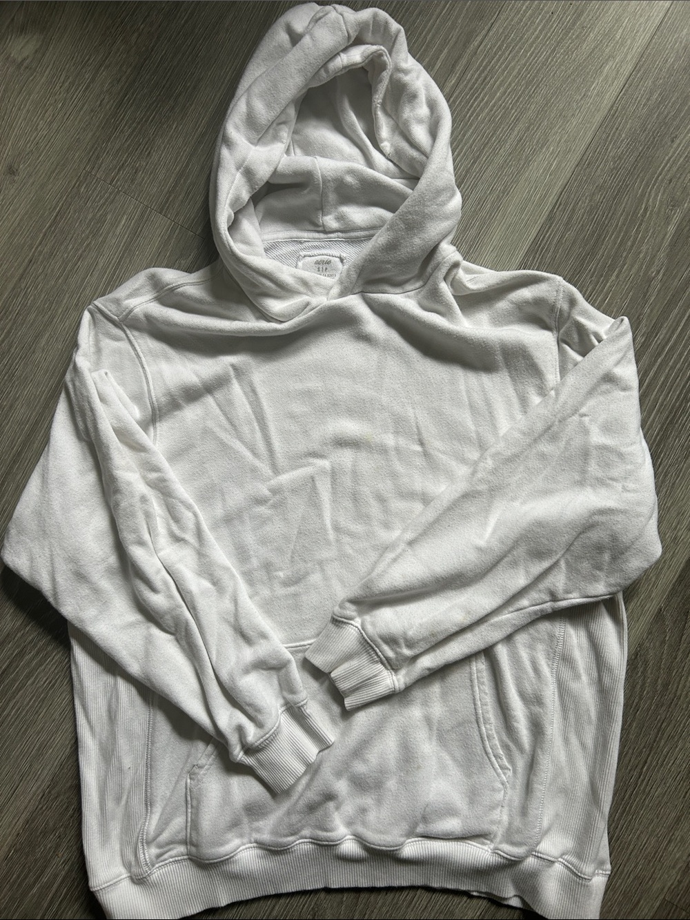 Aerie White Pullover Hoodie Sweatshirt